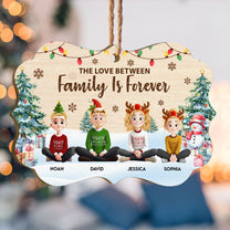 Family Friends Siblings Coworker Sitting Festive Plant - Personalized Wooden Ornament