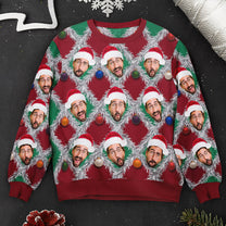 Family Funny Faces - Personalized Photo Ugly Sweater