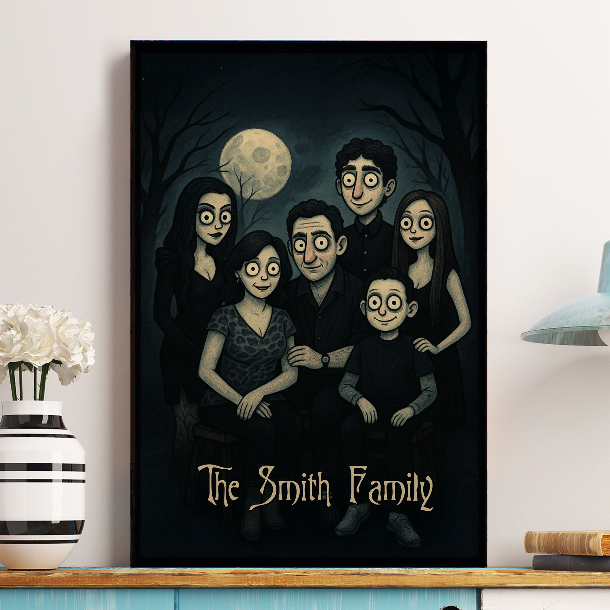 Family Halloween Style Portrait - Personalized Poster