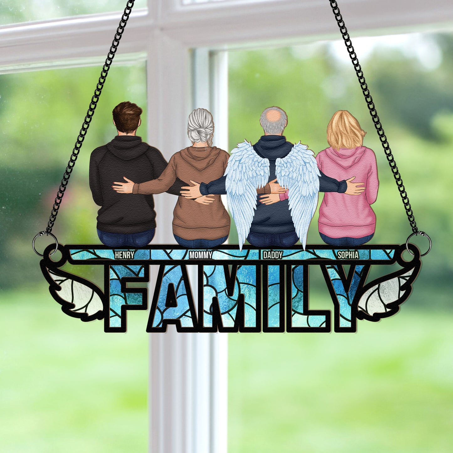 Family I'm Always With You - Personalized Window Hanging Suncatcher Ornament