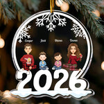 Family Of 3, 4, 5, 6 Jolly Christmas - Personalized 2026 Family Ornament