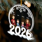 Family Of 3, 4, 5, 6 Jolly Christmas - Personalized 2026 Family Ornament