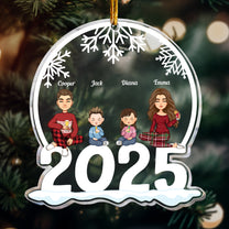 Family Of 3, 4, 5, 6 Jolly Christmas - Personalized 2025 Family Ornament