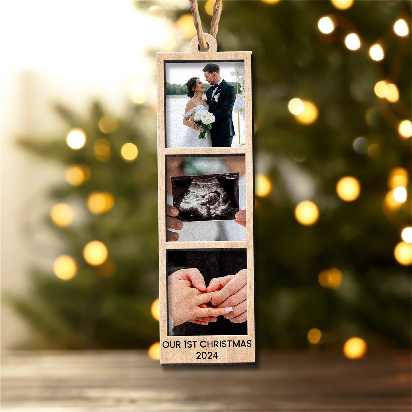 Family Keepsake Ornament - Personalized Wooden Photo Ornament