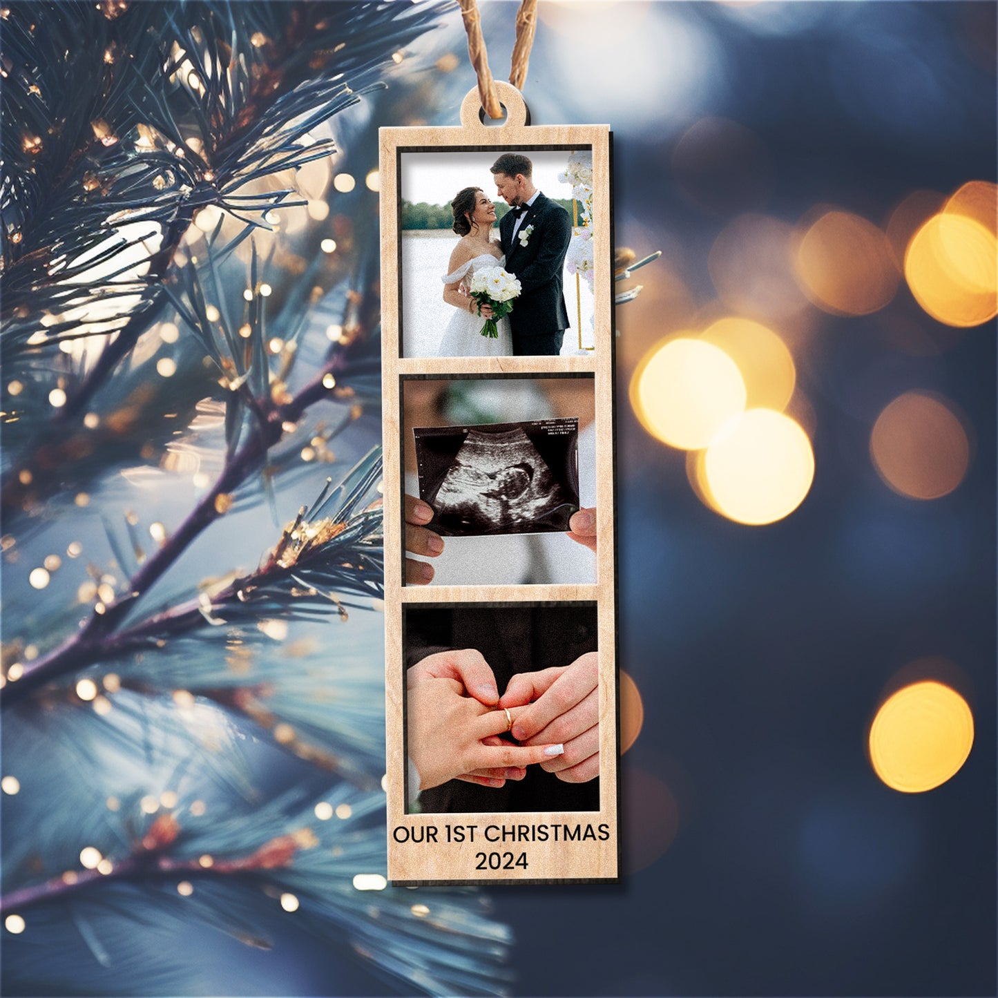 Family Keepsake Ornament - Personalized Wooden Photo Ornament