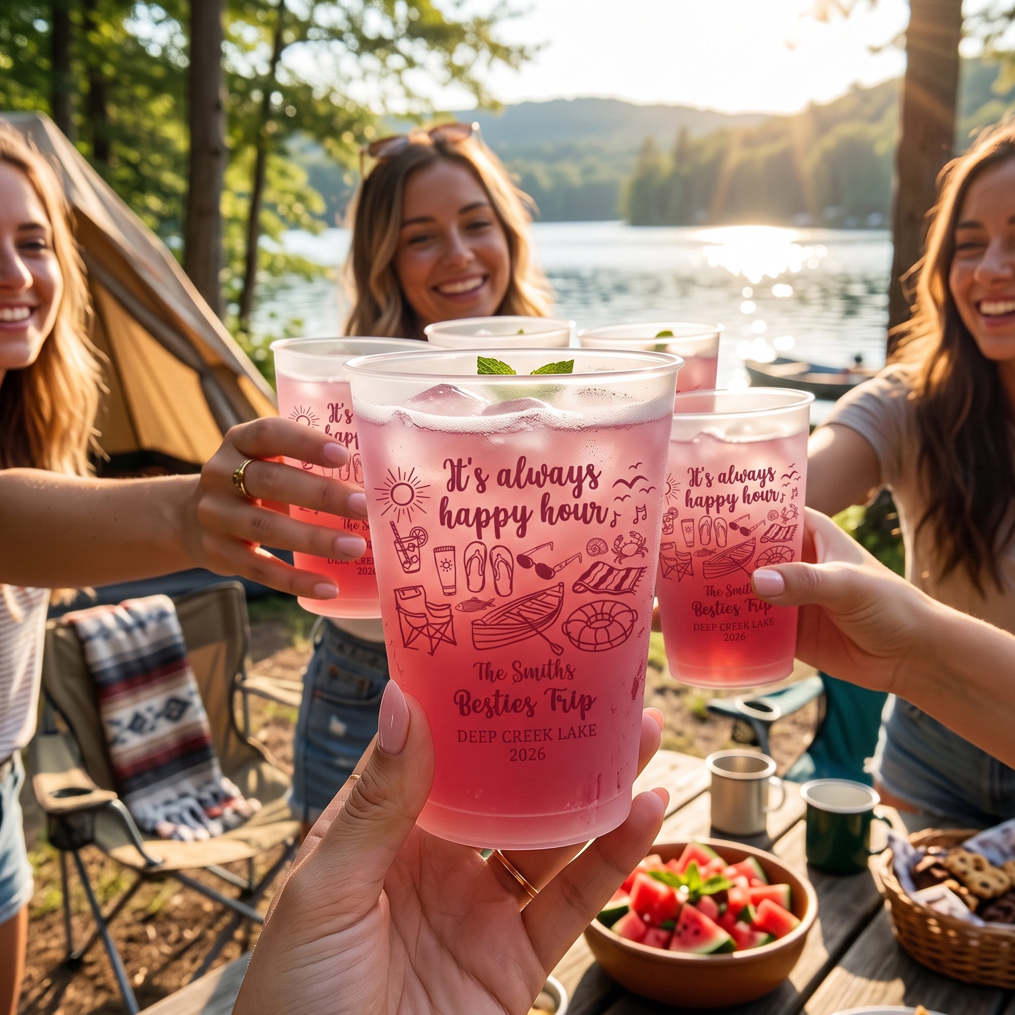 Family Lake Trip Party Favors - For Family, Cousins, Friends Vacation - Personalized Cups