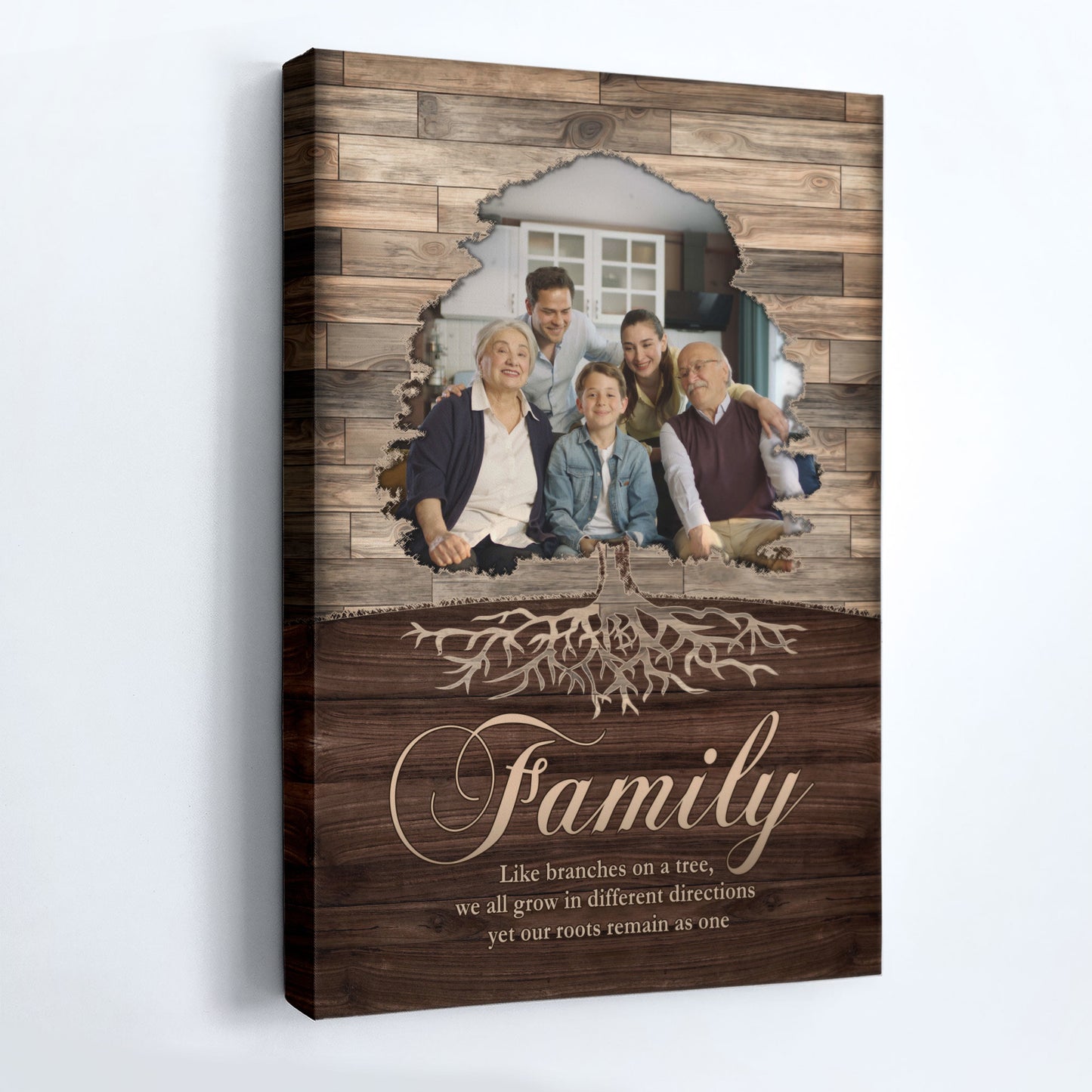 Family Like Branches On A Tree - Personalized Photo Wrapped Canvas