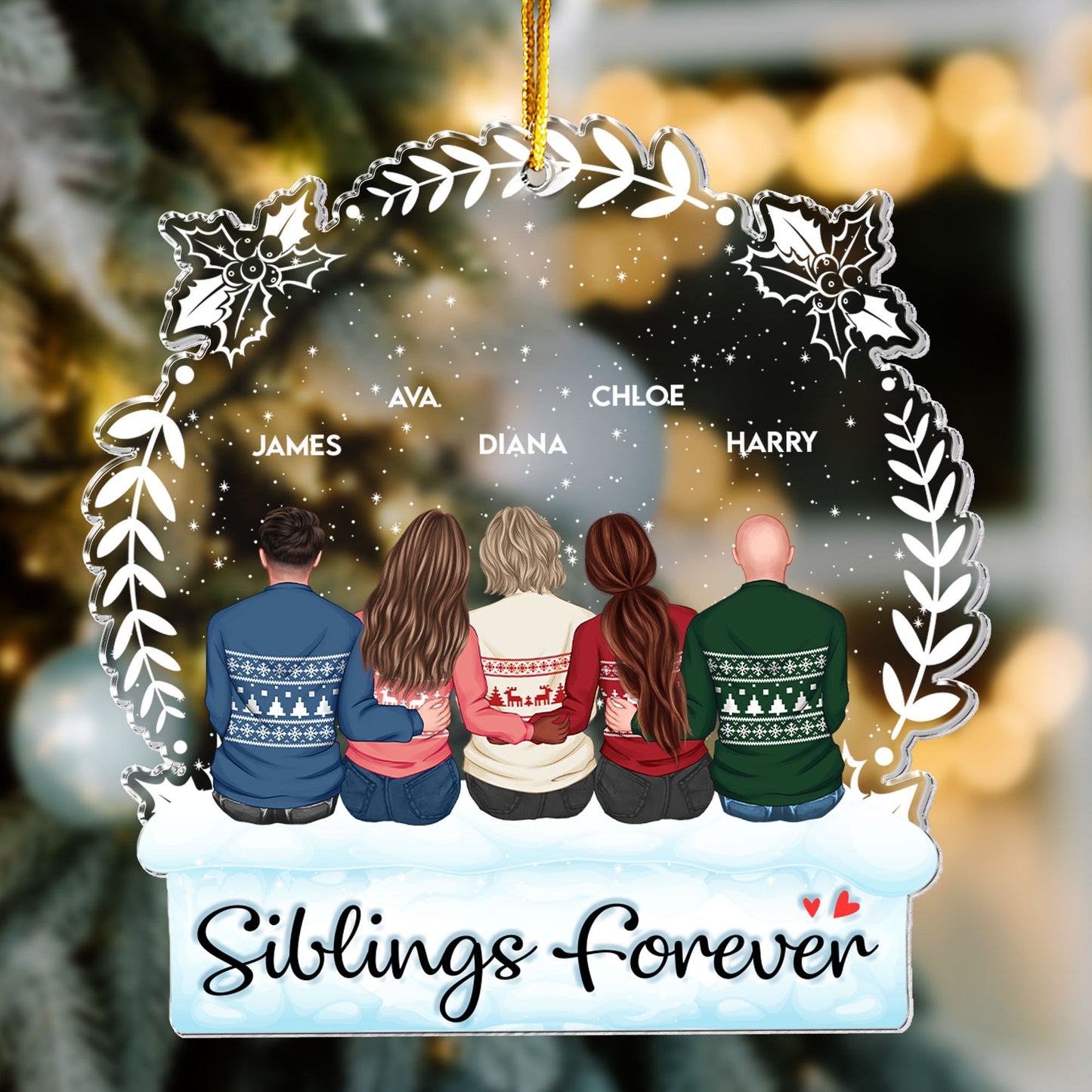 Family Love Is Forever - Personalized Acrylic Ornament