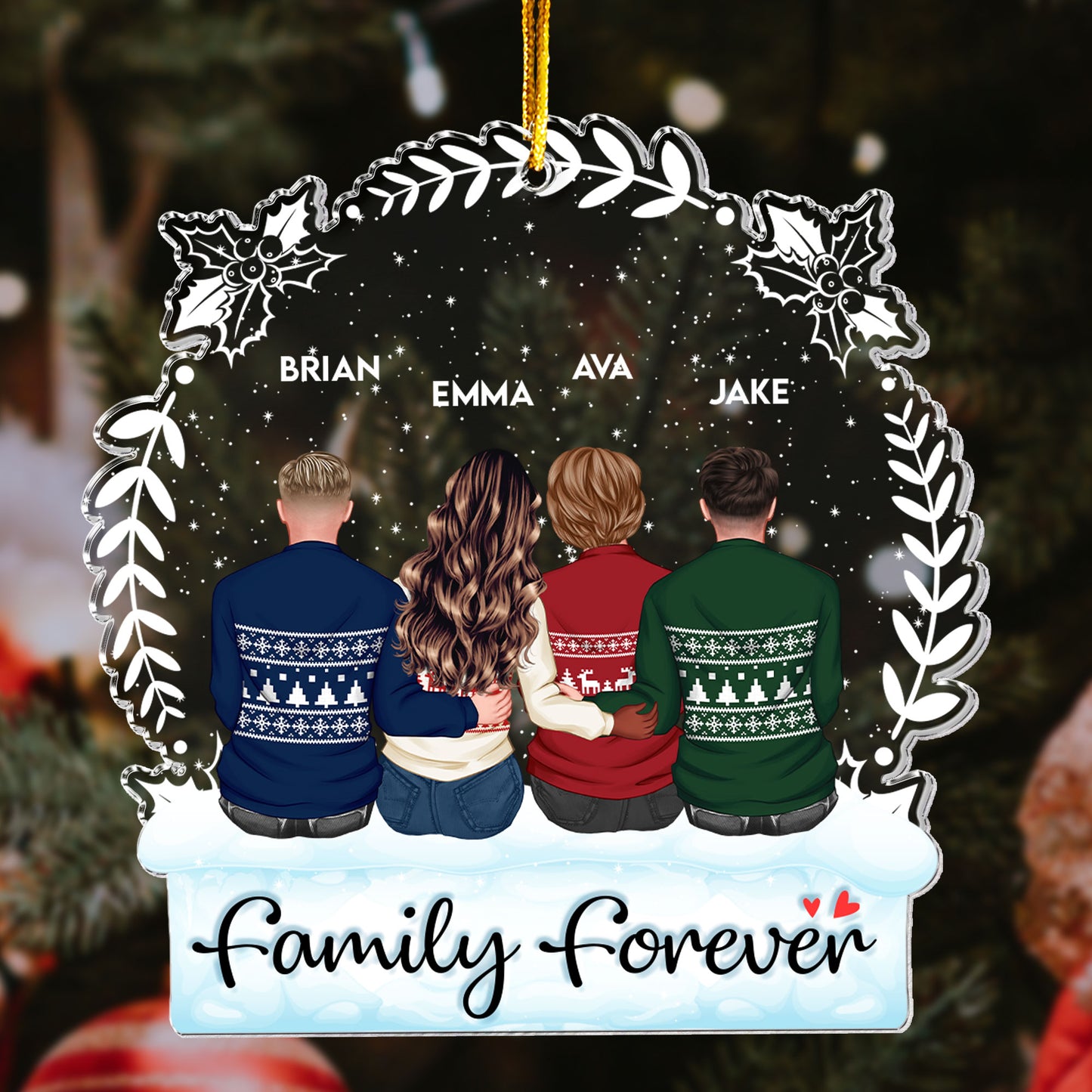 Family Love Is Forever - Personalized Acrylic Ornament