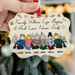 Family Love Never Ends - Personalized Aluminum Ornament