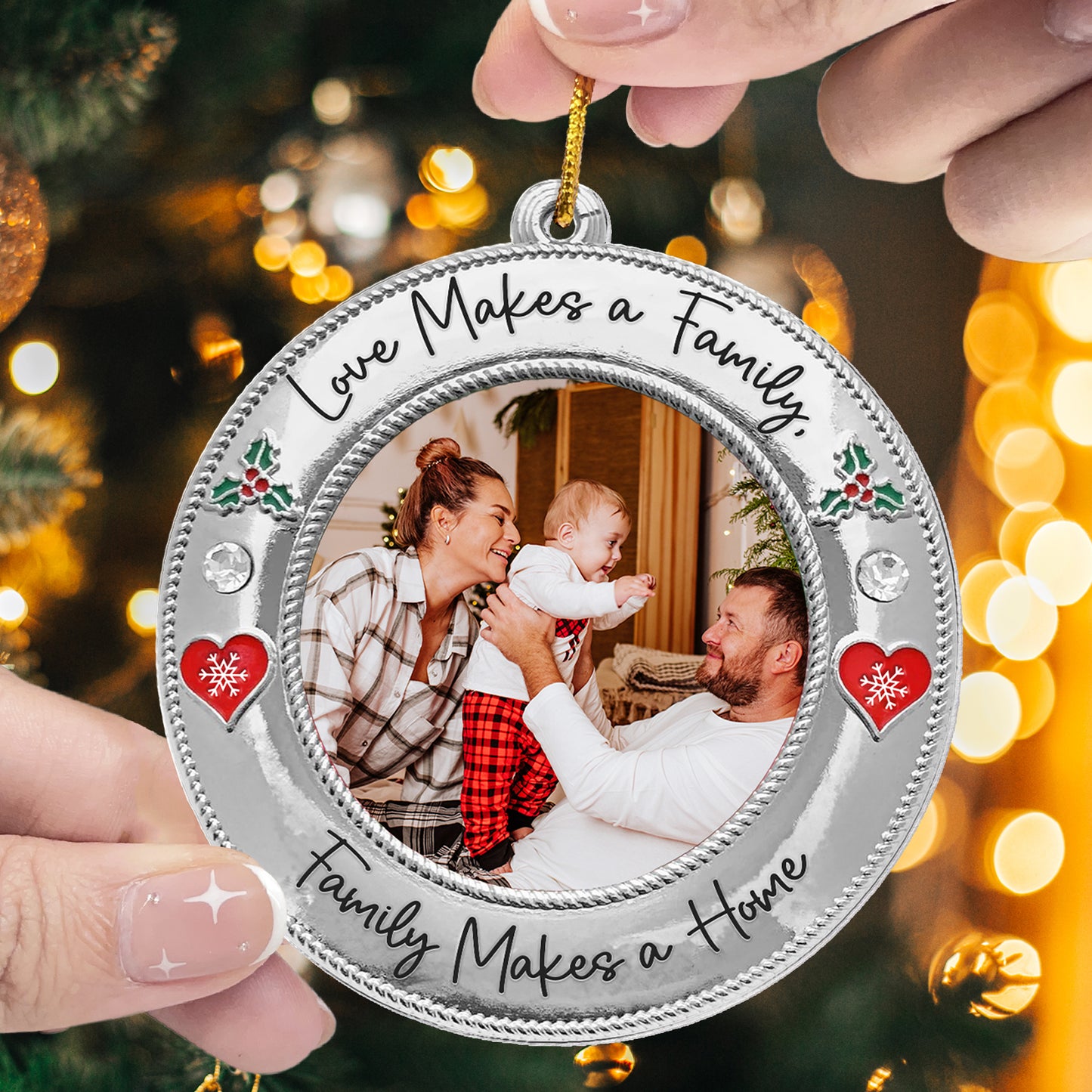 Family Makes A Home - Personalized Acrylic Photo Ornament