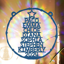 Family Member Names Christmas Tree - Personalized Rainbow Suncatcher