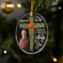 Family Memorial Cross I'm Always With You - Personalized Acrylic Photo Ornament