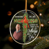 Family Memorial Cross I'm Always With You - Personalized Acrylic Photo Ornament