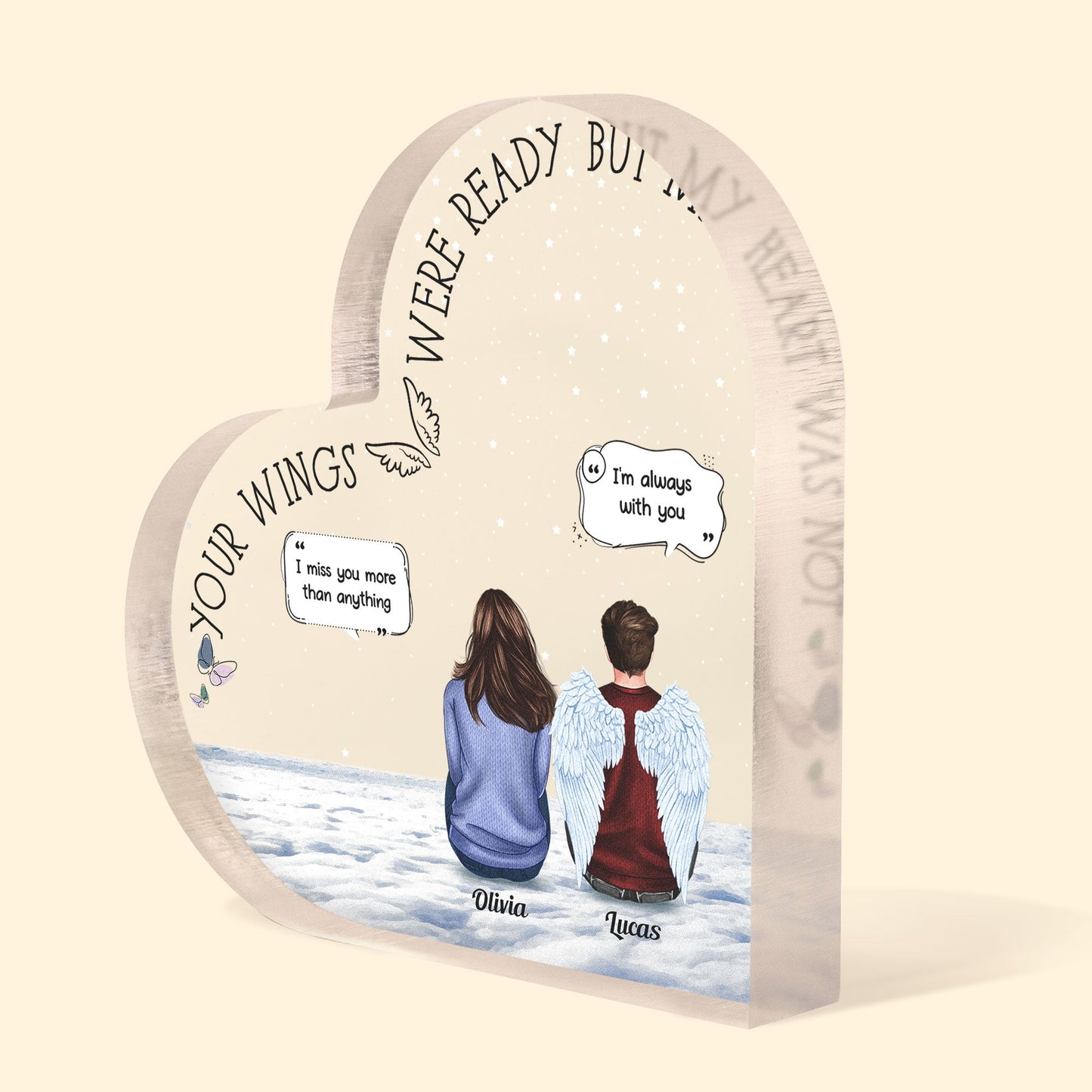 Family Memorial - Personalized Heart Shaped Acrylic Plaque