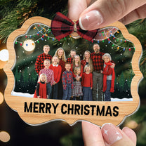 Family Mery Christmas - Personalized Wood And Acrylic Ornament