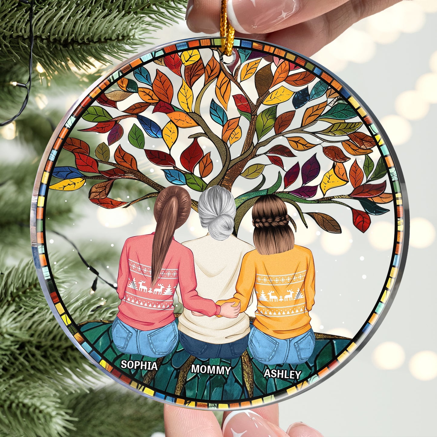 Family/Mom/Children Being Together - Personalized Acrylic Ornament