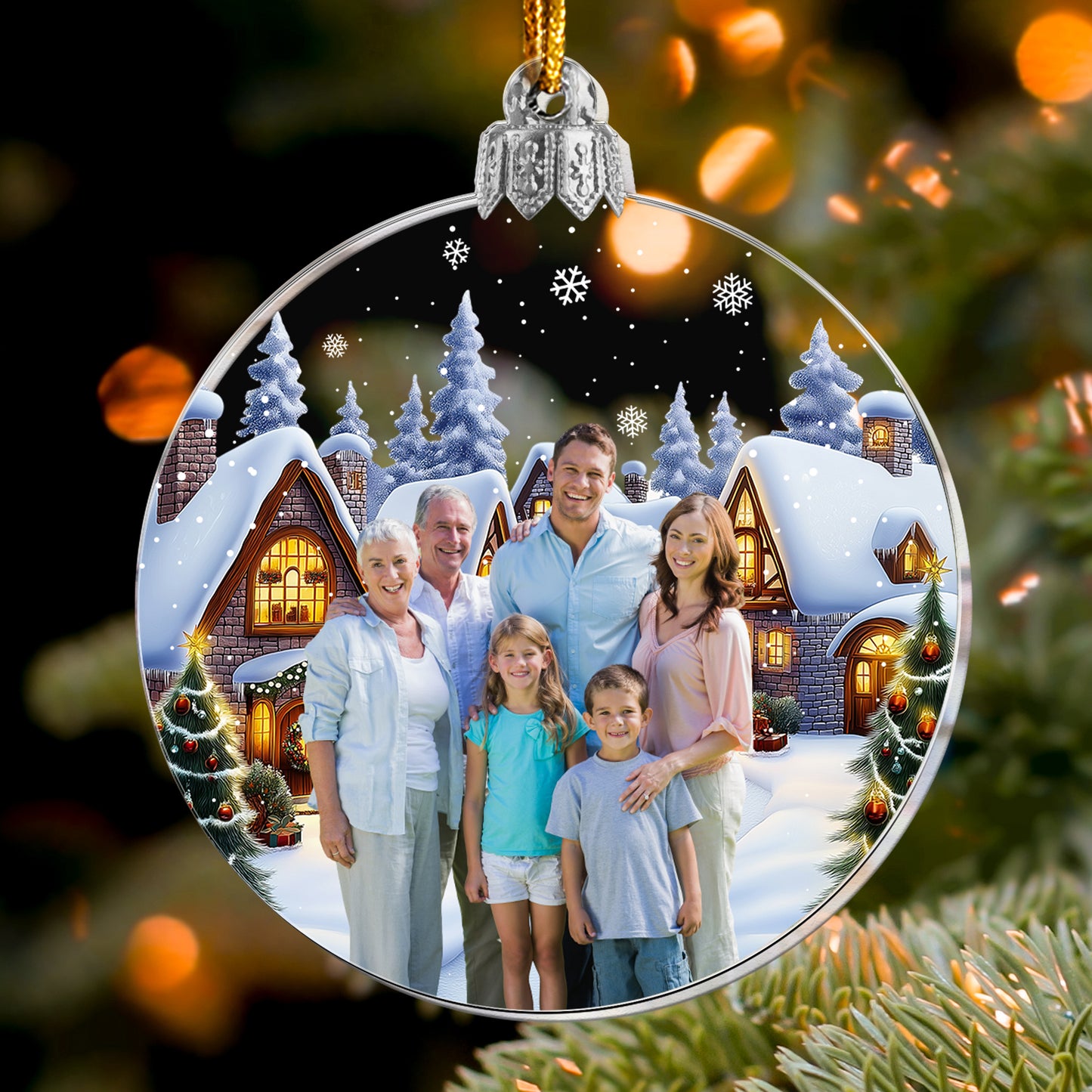 Family Moment - Personalized Acrylic Photo Ornament