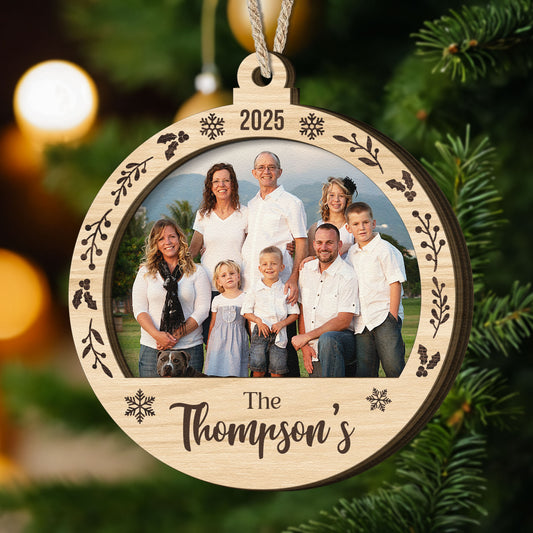 Family Moment - Personalized Wooden Photo Ornament