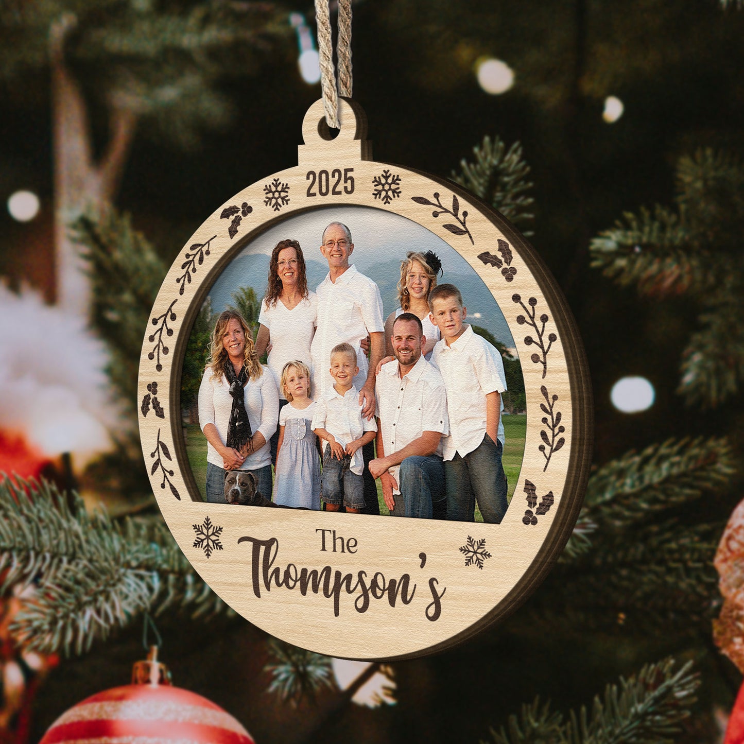 Family Moment - Personalized Wooden Photo Ornament