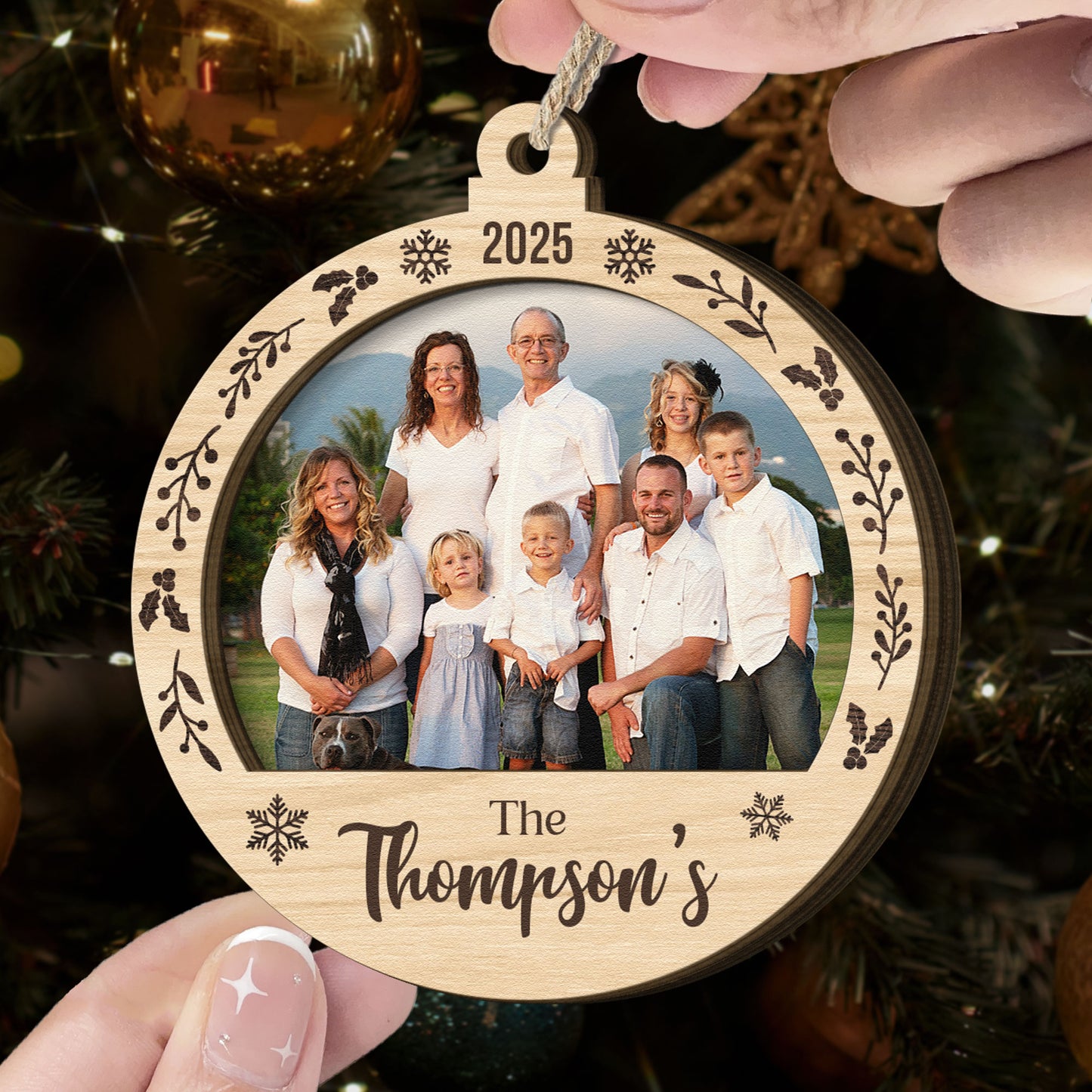 Family Moment - Personalized Wooden Photo Ornament