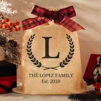 Family Name - Personalized Lighted Burlap Sack