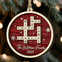 Family Name Scrabble Christmas - Personalized 2-Layer Wooden Ornament