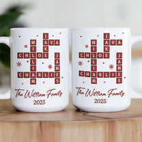 Family Name Scrabble Christmas - Personalized Mug