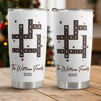 Family Name Scrabble Christmas - Personalized Tumbler Cup