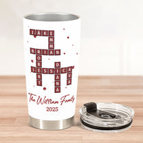 Family Name Scrabble Christmas - Personalized Tumbler Cup