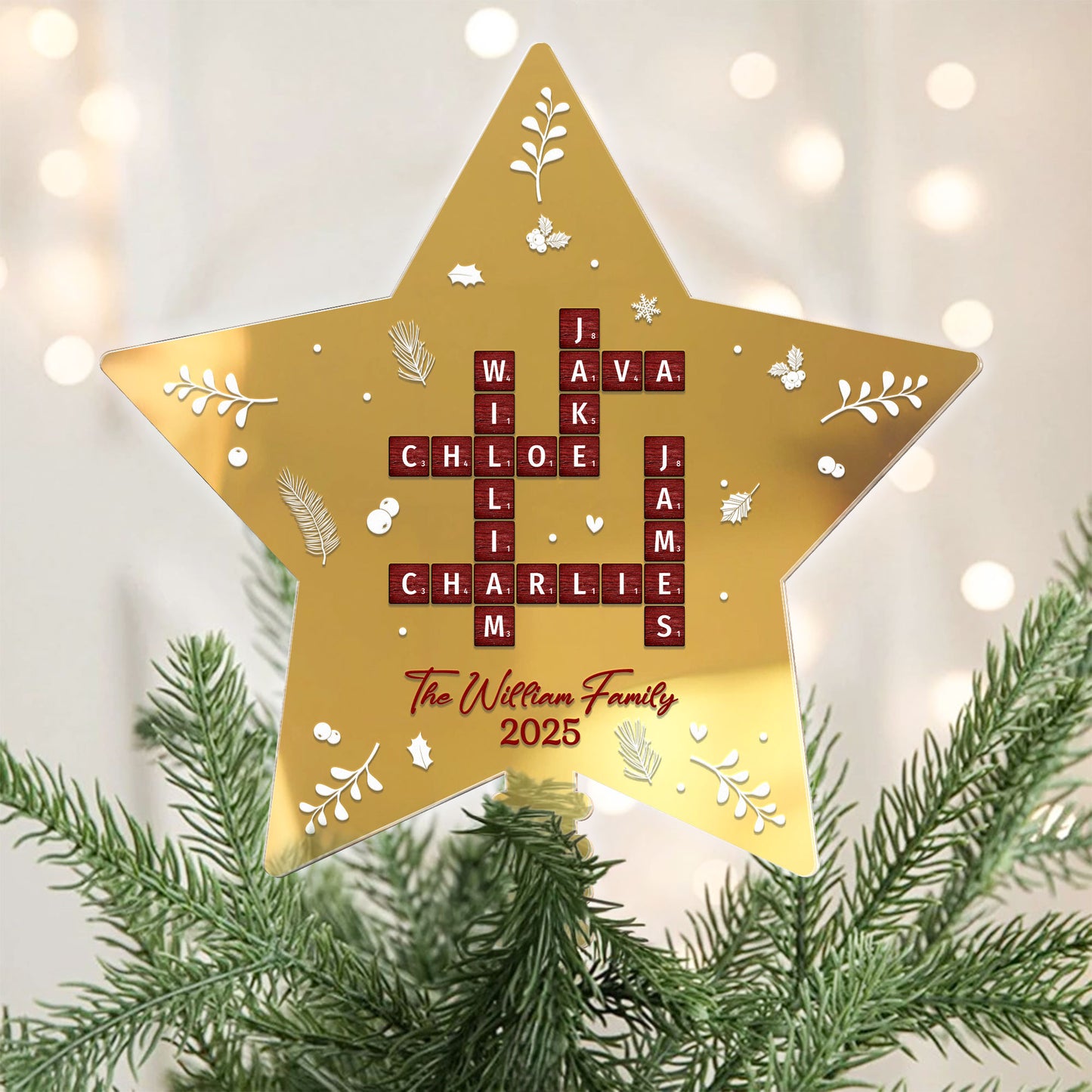 Family Name Scrabble - Personalized Christmas Tree Topper