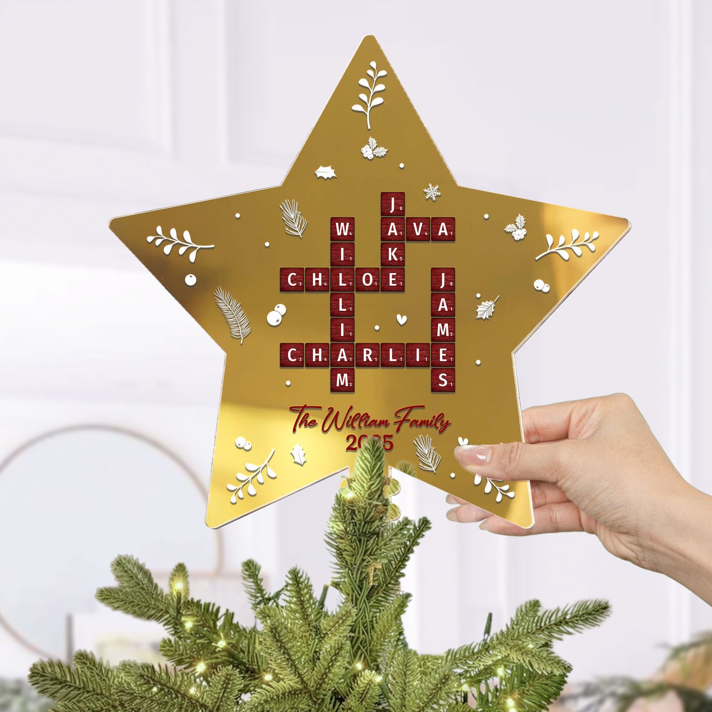 Family Name Scrabble - Personalized Christmas Tree Topper