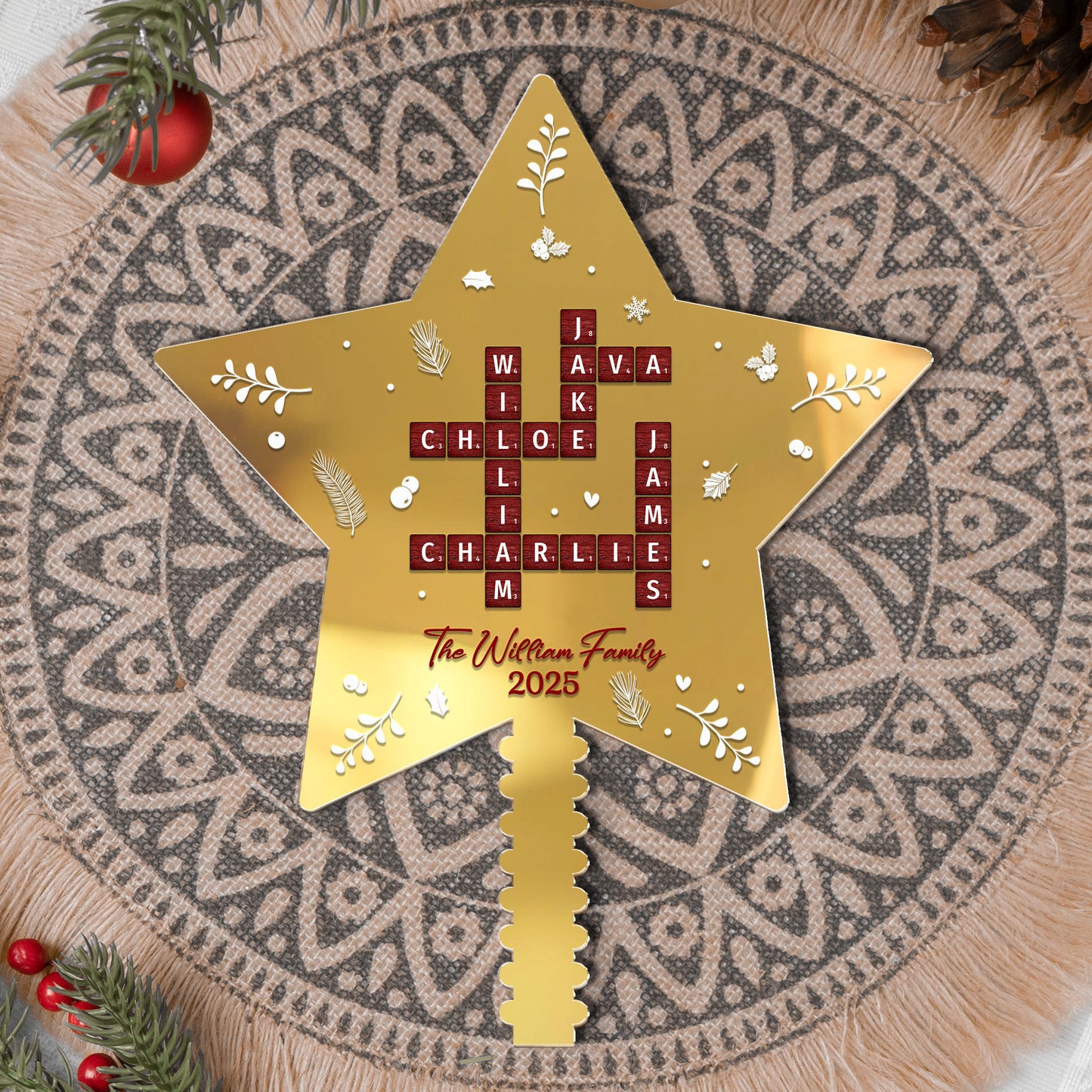 Family Name Scrabble - Personalized Christmas Tree Topper