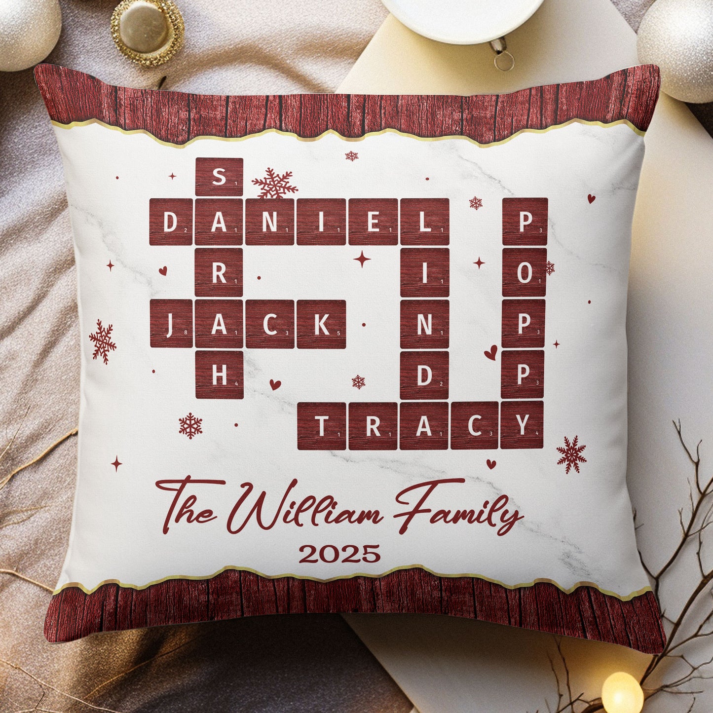 Family Name Scrabble - Personalized Pillow (Insert Included)