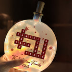 Family Name Scrabble - Personalized Round Flat Bottle Light
