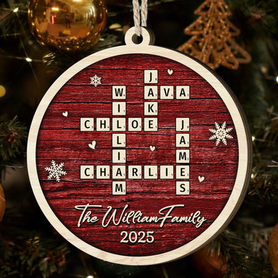 Family Name Scrabble - Personalized Wooden Ornament