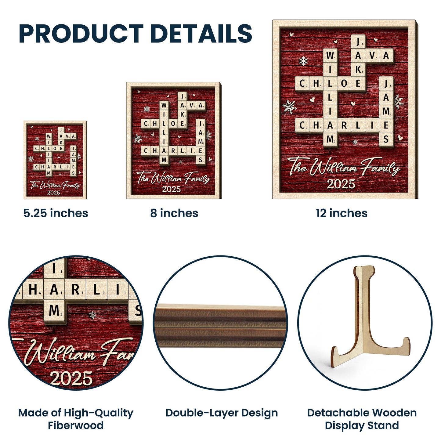 Family Name Scrabble - Personalized Wooden Plaque