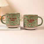 Family Name Word Christmas Style - Personalized Mug