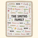 Family Name Word Christmas Theme - Personalized Blanket