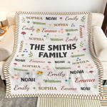 Family Name Word Christmas Theme - Personalized Blanket