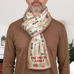 Family Name Word Christmas Theme - Personalized Fleece Scarf