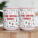 Family Name Word Christmas Theme - Personalized Mug
