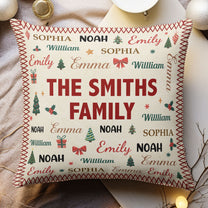Family Name Word Christmas Theme - Personalized Pillow (Insert Included)