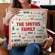Family Name Word Christmas Theme - Personalized Pillow (Insert Included)