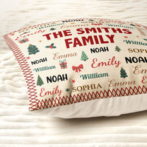 Family Name Word Christmas Theme - Personalized Pillow (Insert Included)
