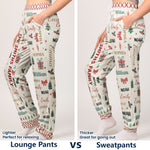 Family Name Word Christmas Theme - Personalized Sweatpants, Lounge Pants With Pockets