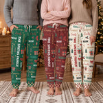 Family Name Word Christmas Theme - Personalized Sweatpants, Lounge Pants With Pockets