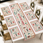 Family Name Word Christmas Theme - Personalized Table Runner Set