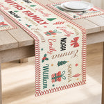 Family Name Word Christmas Theme - Personalized Table Runner Set