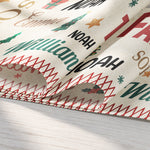 Family Name Word Christmas Theme - Personalized Table Runner Set